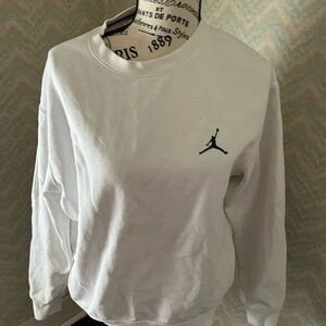 Jordan White Sweatshirt with Black logo